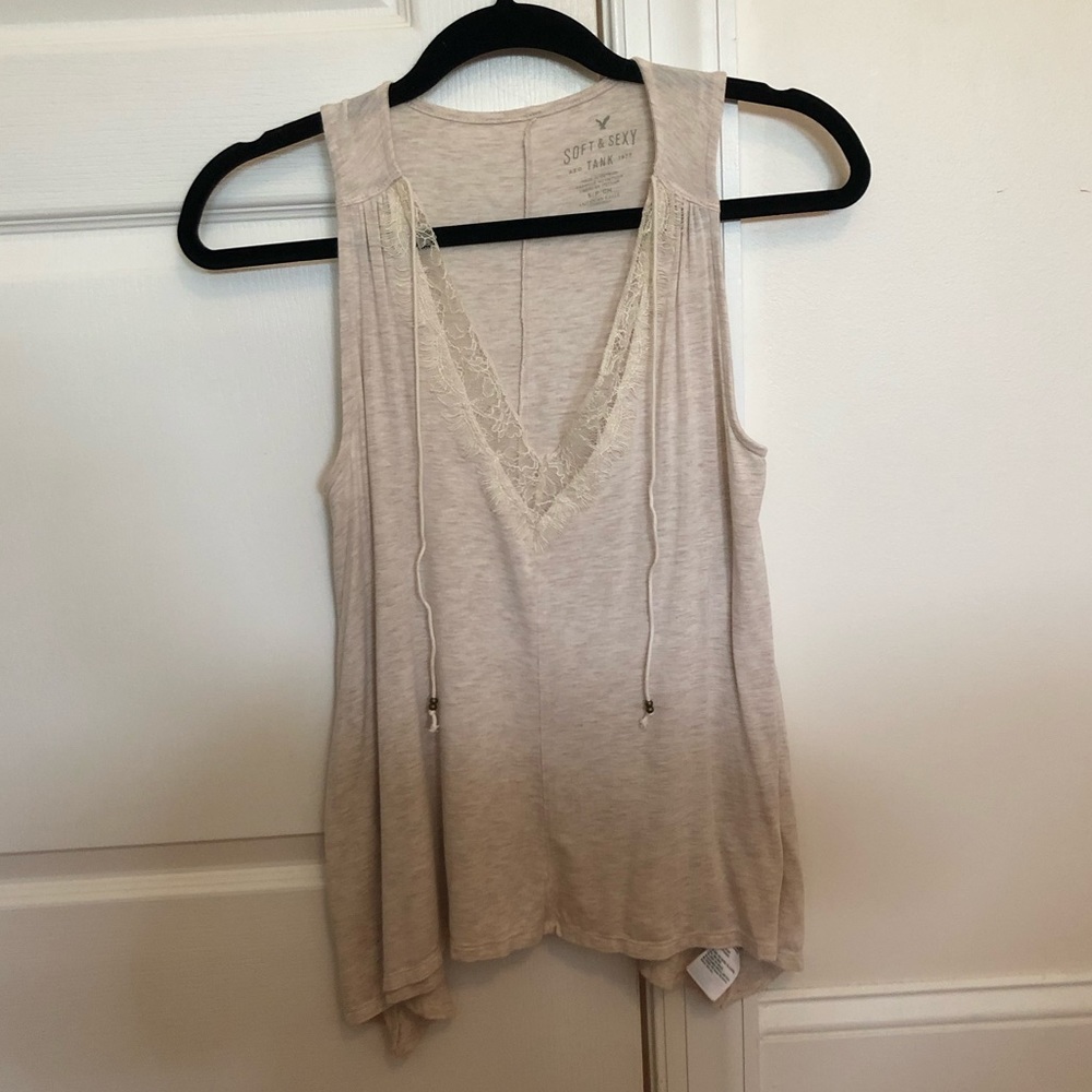 Off-white V-neck Lace Tank
